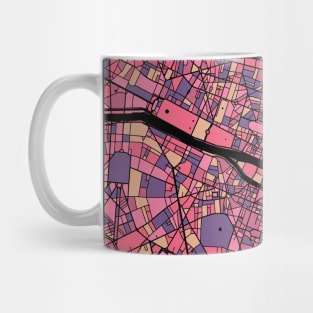 Paris Map Pattern in Purple & Pink Mug